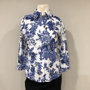 Tommy Bahama 3/4 length sleeve cotton blouse